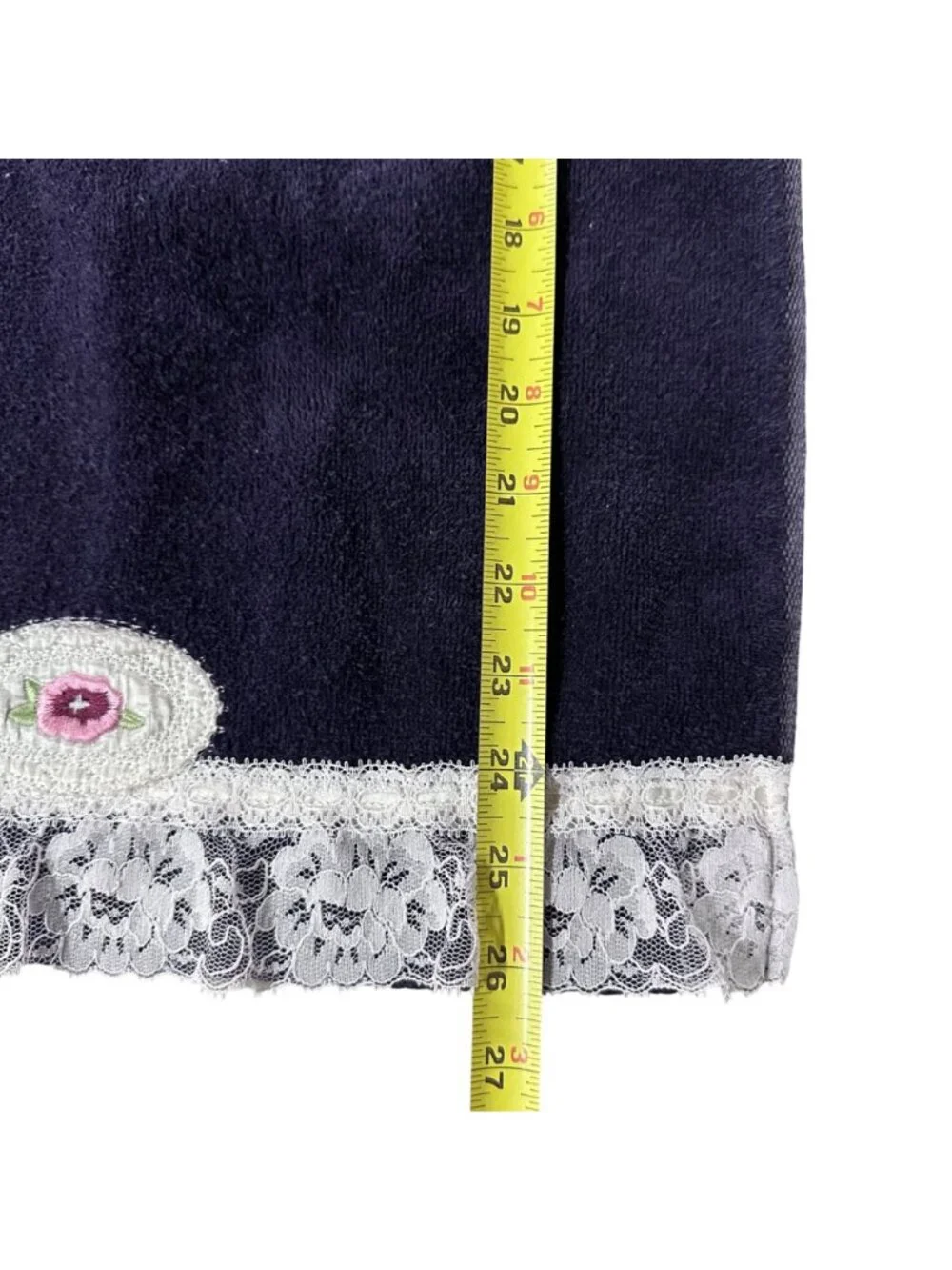 Vintage Purple Towel Set Bath Hand Lace Floral 1990s Granny Cottage USA Retro